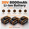 Originale per batteria ad alta capacità WORX 20V 8.0Ah, modello WA3553 WA3551 WA3553.1 WA3570, per tutti gli utensili elettrici WORX.