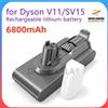 DAWEIKALA Consegna rapida dai magazzini UE. Batteria di ricambio ad alta capacità da 6800mAh per aspirapolvere Dyson V11 SV15 Absolute Pro Fluffy Motorhead, compatibile con SV14 SV15.