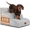 X XBEN Scala er Animali, Scale per Cani e Gatti Piccoli, Anziani e Feriti | 33D Schiuma ad Alta Densità, Pendenza Dolce, Fodera Lavabile, Aderenza, Antiscivolo, per Letto e Divano, 3 Gradini, 40 CM