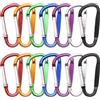 FooYee 14 Pezzi Moschettoni, Moschettone in Alluminio Forma a D, Moschettoni con Tappo a Vite Colorati, per Campeggio, Pesca, Trekking o Viaggio ECC