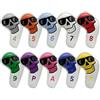 Generic Copri Ferro da Golf Copertura Mazze Copri Testa Guaina Protezione in Poliuretano Antiurto Numerata 4 5 6 7 8 9 Tema Pirata per Ordine E Cura Adatto a, Bianco Con Teschio Multicolore, style to 1