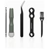 Baoblaze 4 Pezzi Kit Manutenzione Mulinello da Pesca Set Riparazione Attrezzi Cacciavite Pinzetta Chiave Spazzola Materiale Acciaio E Plastica con Custodia