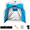Aymzbd Up per Doccia Esterna e Spoatoio Portatile, Riparo Impermeabile per Campeggio e Spiaggia, Tenda doccia automatica con apertura centrale, blu con rivestimento in argento