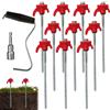 Behogan 10 picchetti a vite, resistenti alle tempeste, robusti e stabili, picchetti per tende, picchetti da campeggio, con chiave a bussola e viti per avvitare, per tutti i pavimenti