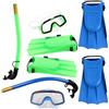 CLISPEED Set Snorkeling per Maschera, Tubo e Pinne Verdi
