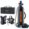 SMACO S700Plus - Mini bottiglia subacquea da 2 l, per immersioni in acqua piana, supporto per la respirazione subacquea, set portatile per esercizi di immersione, lavori subacquei e intrattenimento