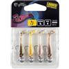 Fox Rage Micro Fry Mixed UV Colour Pack 4 cm 3 g - 4 pesci di gomma per pesce persico montati in gomma per jigging