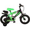 volare Bicicletta da Bambino da 12 Pollici Modello Sportivo con Movimento cenrale e sterzo a Sfera, Verde e Nero