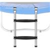 Generisch Scaletta per trampolino antiscivolo, pieghevole, resistente ai raggi UV, 2 | Robusta scala per trampolino da giardino, parco giochi scolastico, parco comune, parco giochi all'aperto, area piscina