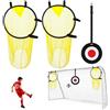 Gyism 2 reti da calcio con telaio, accessori per l'allenamento del calcio, per migliorare la precisione di tiro, in tessuto di nylon, accessori per bambini e adulti
