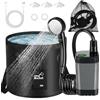 Mkitnvy Doccia da Campeggio Portatile 20L Secchio Pieghevole 6000mAh Display LED | Set doccia esterna 6000mAh Doccia Portatile IPX7 impermeabile secchio 20L soffione per campeggio, giardino e viaggi