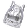 Pjeghbvop Borsa con coulisse, zaini asciutti, argento, Einheitsgröße, Mass | Separazione asciutta e bagnata con scomparto per scarpe, per fitness, spiaggia, piscina, palestra, ragazzi, ragazze