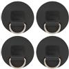 IOPKLYTF Toppa con Anello a D in Acciaio Inossidabile da 4 Pezzi | Cuscinetto rotondo for tavola da surf in PVC for canoa kayak gommone nero