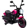 HOMCOM Moto Giocattolo Elettrica per Bambini 18-36 Mesi con Rotelle Rosa e Nero