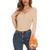 WOWENY Maglia Termica a Maniche Lunghe da Donna, Calda, con Scollo a V, Termica, da Donna, a Maniche Lunghe, Funzionale