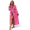 RONGTAI - Vestaglia da donna in morbido pile soffice, stampa leopardata, lunga, con tasche e cintura, taglia S-XXL, M