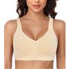 Lemorosy Reggiseno Cotone Donna Senza Ferretto Spalline Larghe Taglia Plus