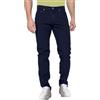 Generico Pantalone Uomo Cotone Leggero 5 Tasche Regular Fit Elasticizzato Mastino H201 vestibilità Comoda Gamba Dritta (IT, Numero, 56, Regular, Regular, Blu)