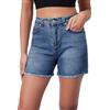 Alaster Queen Pantaloncini da donna elasticizzati in denim, con orlo Raw