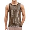 AIEOE Canotta con paillettes da uomo gilet lucido gilet scintillante gilet glitter senza maniche maglietta da discoteca rave party nightclub t-shirt paillettes canotta muscoloso Clubwear gilet carnevale