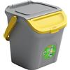 STEFANPLAST Eco way pattumiera 28 litri grigio-giallo cm 37x38,5x41h impilabile