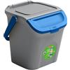 STEFANPLAST Eco way pattumiera 28 litri grigio-blu cm 37x38,5x41h impilabile
