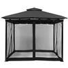 MIFXIN Mo-squito - Rete di ricambio universale per gazebo, 4 pannelli laterali con cerniera, rete Mo-Squito impermeabile (3 x 3 m, nero)
