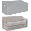 Turtle Life Copridivano da giardino, patio esterno, resistente, resistente ai raggi UV e all'acqua, anti-scolorimento, copridivano con prese d'aria, grigio, 152 x 89 x 89 cm