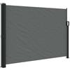 KGFHERENB Tenda da sole laterale estensibile, antracite, 140 x 500 cm, protezione da sguardi indiscreti, per balcone e terrazza, paravento da giardino, in poliestere, alluminio, telaio in acciaio
