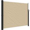 KGFHERENB Tenda laterale estensibile, beige, 160 x 600 cm, doppia tenda laterale, paravento, protezione solare, per balcone, terrazza, giardino, divisorio in poliestere, acciaio e alluminio