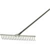 Generico Rastrello in Alluminio 20 Denti - Attacco Regolabile + Manico in Legno 180 cm - Ideale per Fieno e Tappeti Erbosi