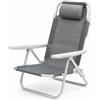 MEGAOFFERTE.IT Spiaggina Reclinabile Da Mare E Campeggio Con Poggiatesta Imbottito Sedia Pieghevole Trasformabile In Lettino Per Spiaggia Terrazzo Relax Outdoor Vacanze 48.5 x 60 x 80 Cm Grigio