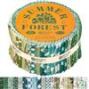 NEEDLES QUILT STUDIO Jelly roll in tessuto per trapuntatura 40 strisce 6,3 x 111,8 cm, cotone mazziato, progetti fai-da-te (Foresta d'estate)