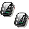 TINGYR Cover Compatibile con Amazfit Bip Max, [2 Pezzi] PC + Vetro Temperato per Proteggere lo Schermo, Anticaduta.