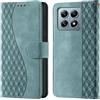 CaseGla Cover per Xiaomi 14T Pro custodia portafoglio Verde nebbia | Blocco RFID, 3 scomparti carte, 1 tasca banconote, Chiusura magnetica, Supporto, Pelle PU flip cover per Xiaomi 14T Pro