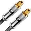 EMK Cavo Audio Ottico Digitale 24K Placcato Oro Spina Intrecciato Nylon Cavo Fibra Ottica Toslink per Home Theater, Sound Bar, TV e Altro (5M)