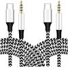 Vemfay 2 Pezzi USB C a 3.5mm Aux Jack, 1m Cavo Jack USB C Audio Cavo Nylon Compatibile con iPhone 16/15 Pro, Galaxy S24/S23/S22 Ultra, Pad Pro, Pixel, Huawei P40, Xiaomi