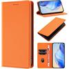 GoodcAcy Cover per Oneplus Turbo 6, Custodia Flip Pelle Leather Portafoglio Magnetica Libro [Slot Schede], Silicone TPU Bumper Wallet Supporto Cover, Antiurto [Kickstand] (arancione)