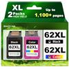 BAOYAN 62XL Cartucce d'inchiostro Sostituzione di cartucce hp 62 Nero e Colore Compatibili Cartucce per hp 62 Envy 5540 5547 5640 7640 5644 5646 per Officejet 200 250 5740 5742 5744 (Nero e Colore)