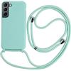 2NSPDRGNI Cover con Collana Compatibile con Samsung Galaxy S23 FE,Case con Laccio per Il Collo Custodia con Cordino,Soft silicone Menta verde