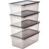 keeeper Contenitori con Sistema di Ventilazione Air Control, Set da 4 Pezzi, 4 x 5,6 L, Bea, Trasparente (Crystal Grey)