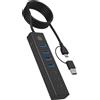 ICY BOX IB-HUB1737-C3 USB 3.2 Gen 1 (3.1 Gen 1) Type-C 5000 Mbit/s Nero, Hub USB - 61065