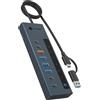 ICY BOX IB-HUB1743-CPD USB 3.2 Gen 2 (3.1 Gen 2) Type-A + Type-C 10000 Mbit/s Blu, Hub USB - 61158