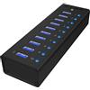 ICY BOX IB-AC6110 USB 3.2 Gen 1 (3.1 Gen 1) Type-B 5000 Mbit/s Nero, Hub USB - 70419