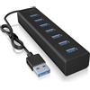 ICY BOX IB-HUB1700-U3 USB 3.2 Gen 1 (3.1 Gen 1) Type-A 5000 Mbit/s Nero, Hub USB - 60819