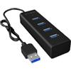 ICY BOX IB-HUB1409-U3 USB 3.2 Gen 1 (3.1 Gen 1) Type-A 5000 Mbit/s Nero, Hub USB - 60255