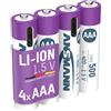 Ansmann Batteria Li-Ion Micro AAA tipo 500 (min. 400 mAh), confezione da 4 - 1311-0028