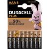 Duracell Batteria Alcalina Plus, Mignon AA LR06 1,5V, Extra Life - 176645
