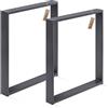 LAMO Manufaktur Gambe per tavolo da pranzo, scrivania, Simple Light, profilo 60x20 mm, 70x72 cm (LxA), Grigio, 2 pz., LTS-01-E-EE-7016