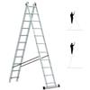 Hoström Scala a sfilo a 2 rampe StablePro, gradini 2x11 in alluminio, allungabile, 3 posizioni, altezza massima di lavoro 5,78 m, 5 anni di garanzia, Hostrom